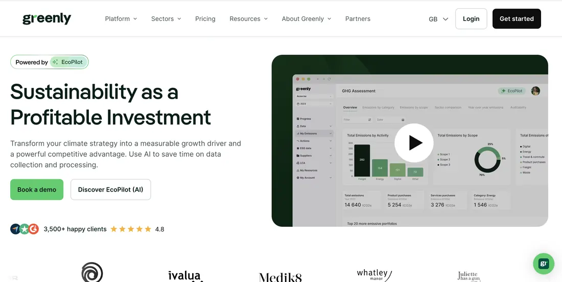 Greenly platform dashboard interface